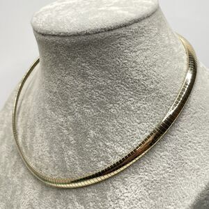 Vintage Gold Tone Hallow Omega Chain Necklace Fashion Stunning Elegant Boho